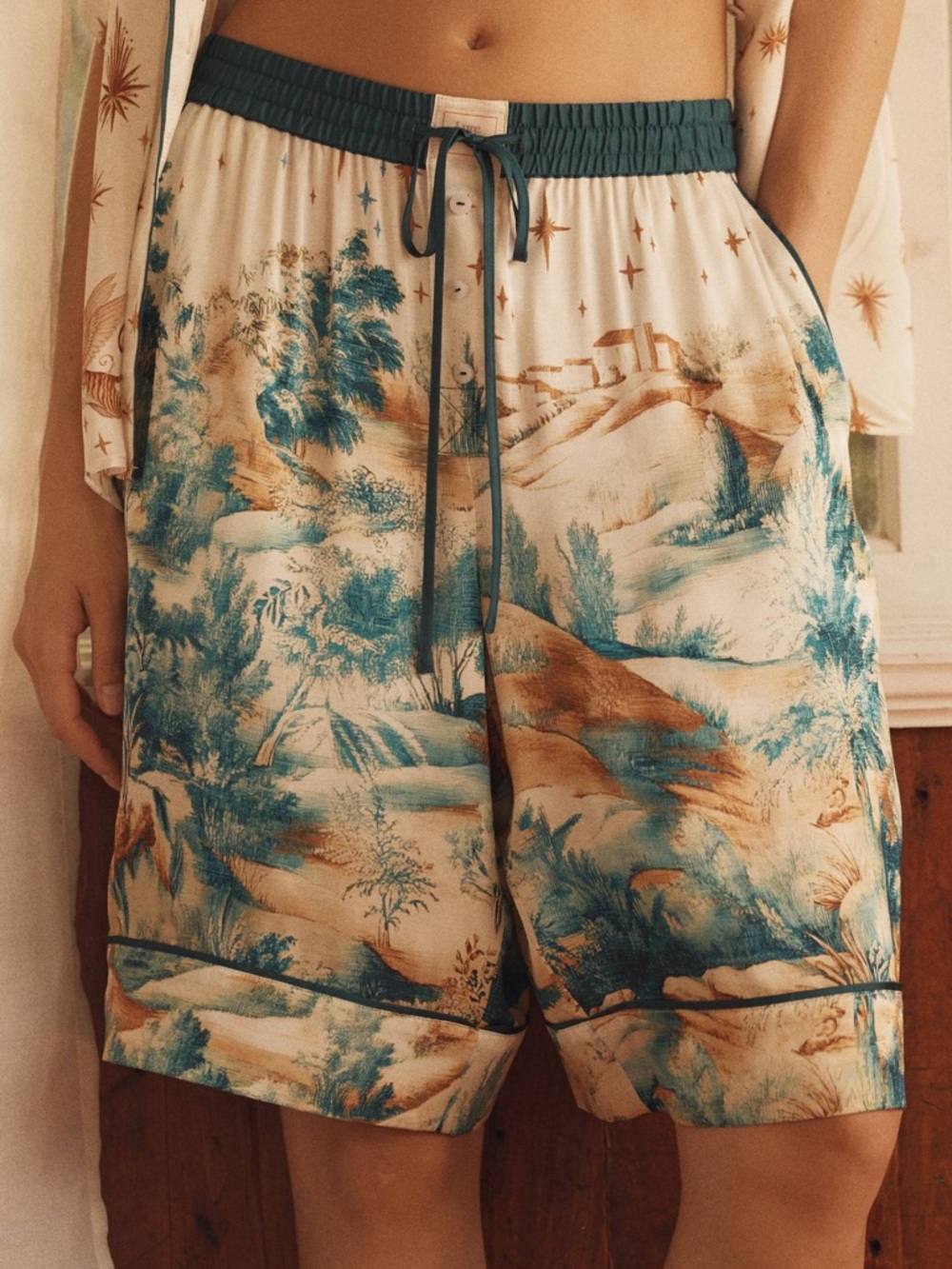 LyreBird Anthropology Silky Bermuda Shorts